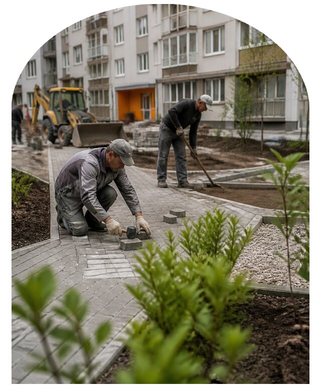 Благоустройство двора многоквартирного дома в Конаково